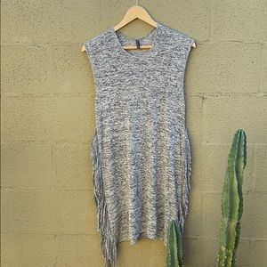 Riller & Fount grey long top with fringe